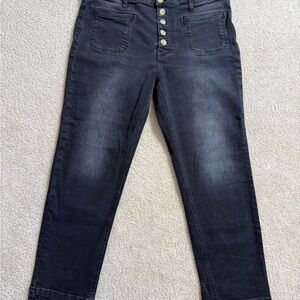 Pilcro High-rise Slim Women’s Black Button-Fly Cropped Jeans